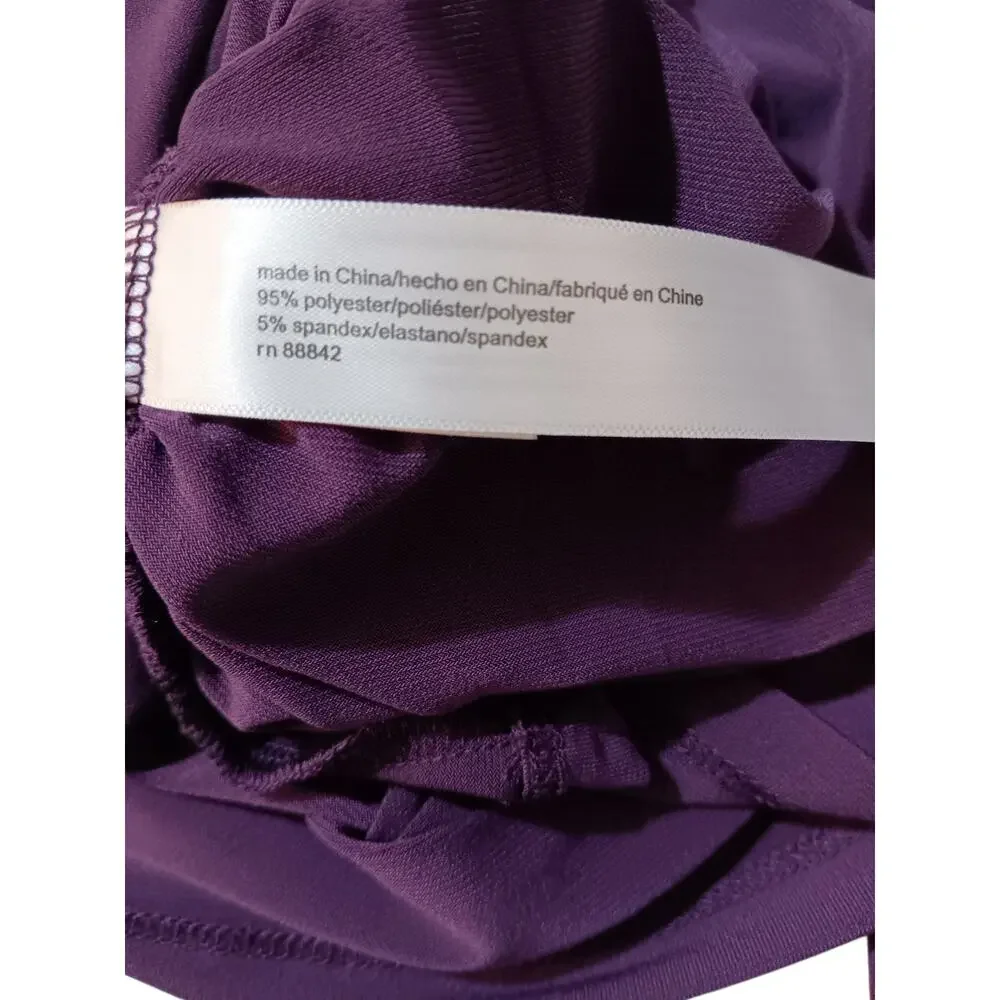 NEW ELOQUII Draped Faux Wrap Top Blouse 14/16‎ XL Stretch Purple Career Event